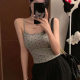 Fashion Wave Dot with Chest Pad Sling Vest Women's Big U Backless Beautiful Back Outer Wear Anti-walking Inner Chest Wrap Top Trendy