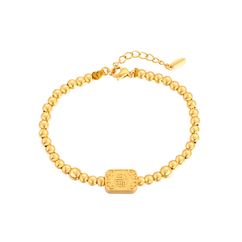 Xuping Europa y los Estados Unidos pulsera de esferas transfronterizas aleación de cobre chapado 24k marca cuadrada geométrica ligera de lujo temperamento joyas al por mayor mujeres