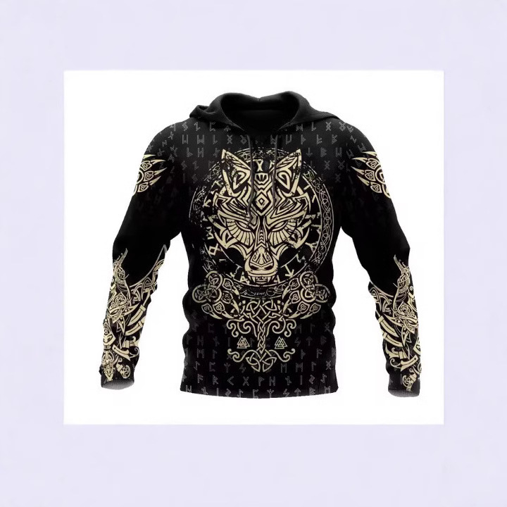 2024 New Hoodie 3d Viking Harajuku Printed Pullover Men's Hooded Sweatshirt Oversized Retro Men 2024 New Hoodie 3d Viking Harajuku Printed Pullover Men's Hooded Sweatshirt Oversized Retro Men
