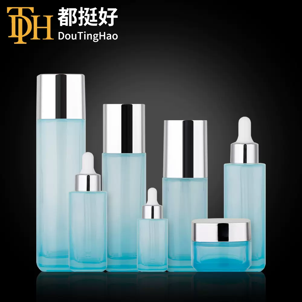 工厂现货120毫升爽肤水乳液精华瓶50克膏霜瓶40ml方形滴管玻璃瓶