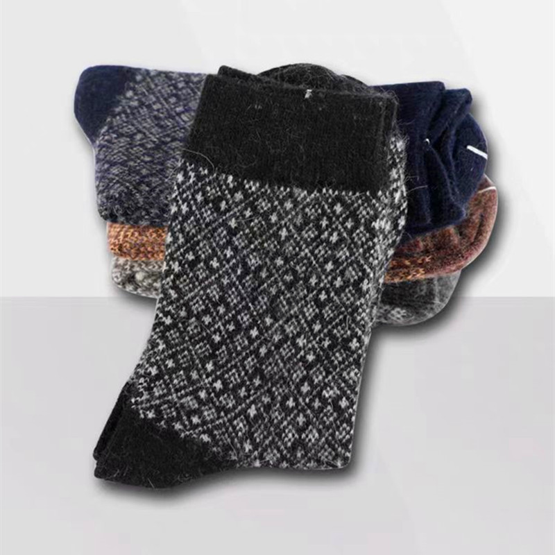 Winter Thickeneded Wool Socks for Men, Comfortable and Warm, Men's Rabbit Wool Long Tube Men's Mid-Tube Simple Cold-Resistant Socks for Men
