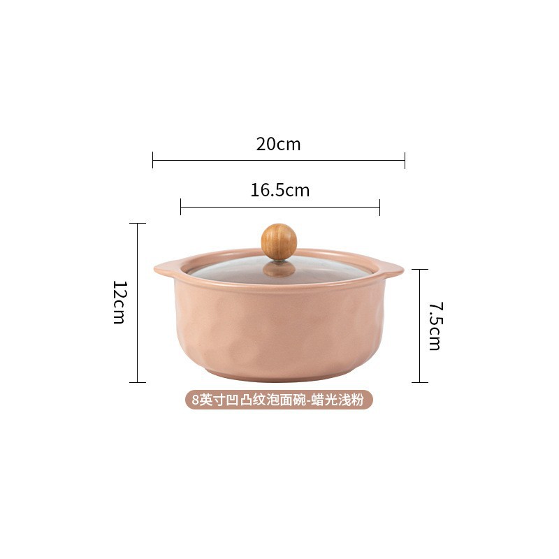 [Customized] simple bol de fideos bol de cerámica bol de alto valor visual multi-tipo con cubierta bol conjunto de mango bol bol de doble oreja