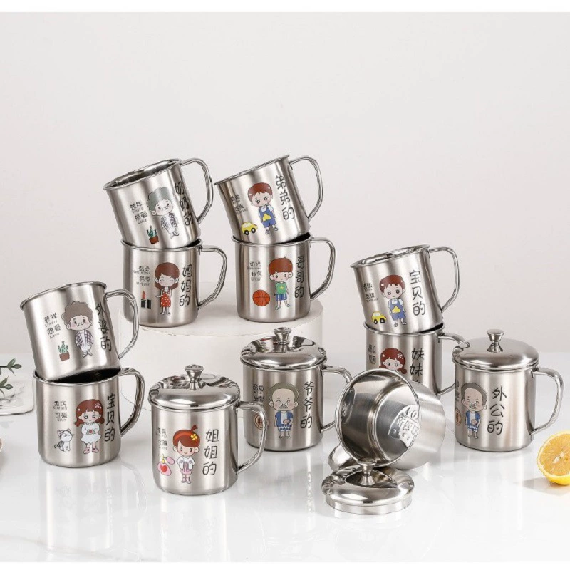 Детская чашка для домашней питьевой воды анти-падение из нержавеющей стали 304 семья три или четыре ребенка чашки для детей