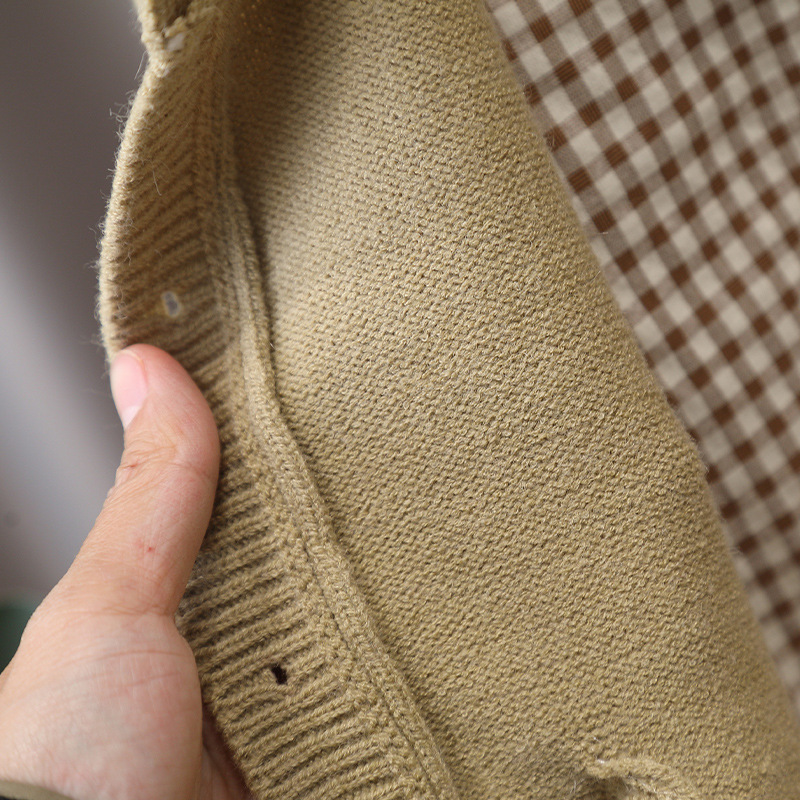 5859 Traje de primavera y otoño para niños 2024 Camisa a cuadros de rebeca para niños de tres piezas Ropa de otoño para niños