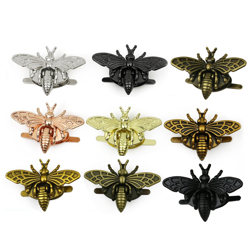 En stock metal abeja bloqueo bolso accesorios giro bloqueo fundición aleación de zinc abeja hardware bloqueo