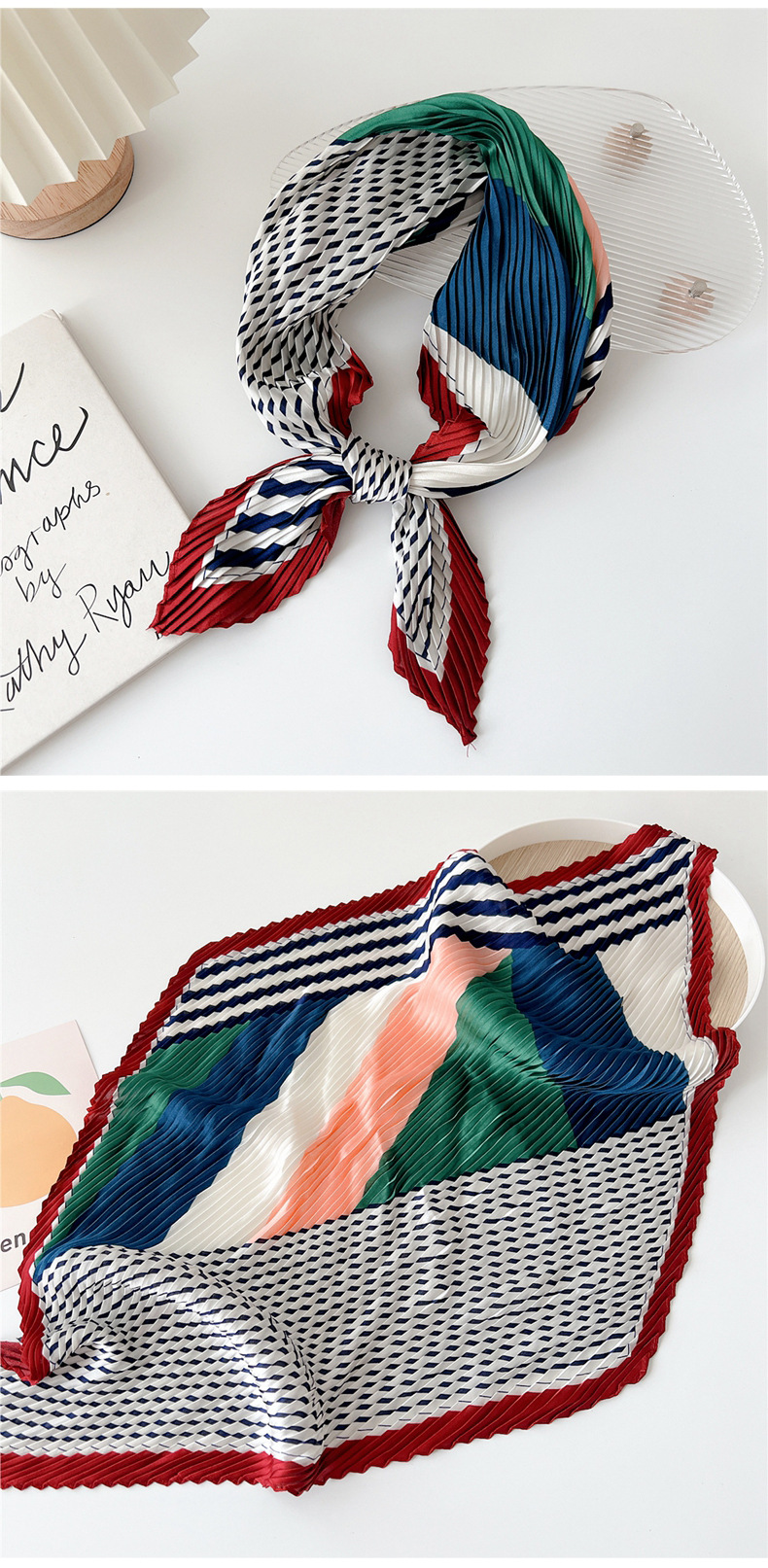 60g Weight Silk Scarf Classification Outdoor, Travel Occasion Polyester Material Printing Pattern Spring&Summer Season Women's Gender Printing Design Elegant Style Women's Elegant Printing Polyester Printing Silk Scarf 8