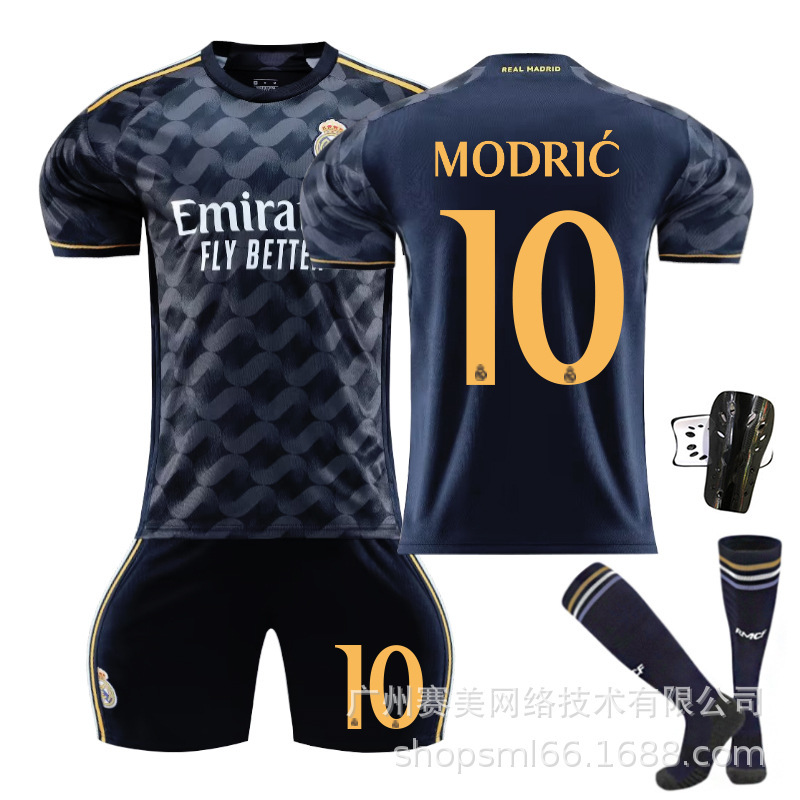 2324 Real Madrid fuera de zafiro azul Jersey N ° 10 Modrich 7 Winnie Croc 5 Bellingham fútbol uniforme traje
