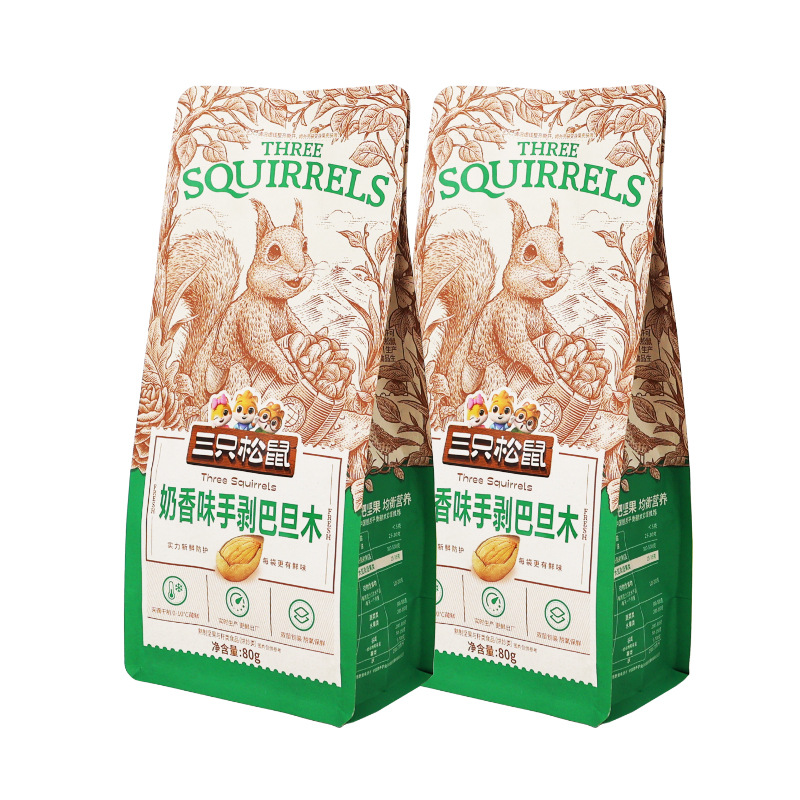 三只松鼠奶香味巴旦木80g/袋休闲零食手剥扁桃核坚果干果包邮