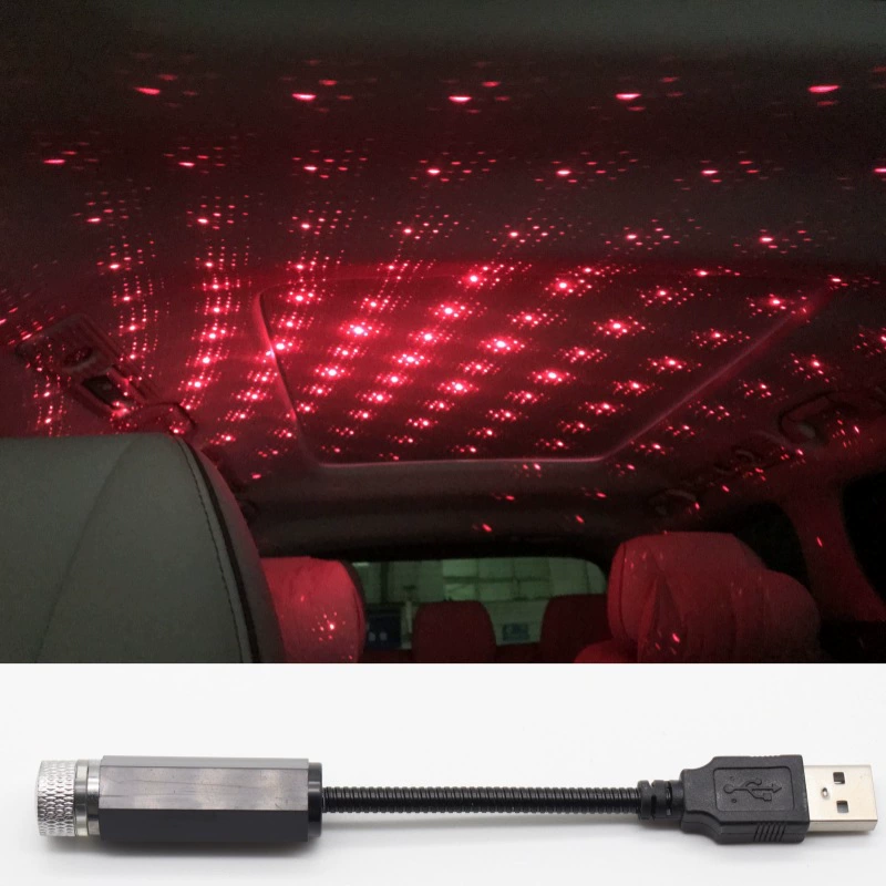 [15cm Short Style] Car Starry Sky Lamp Ambient Lamp USB Car Laser Lamp Indoor and Outdoor Projector Lamp Sky Full of Stars