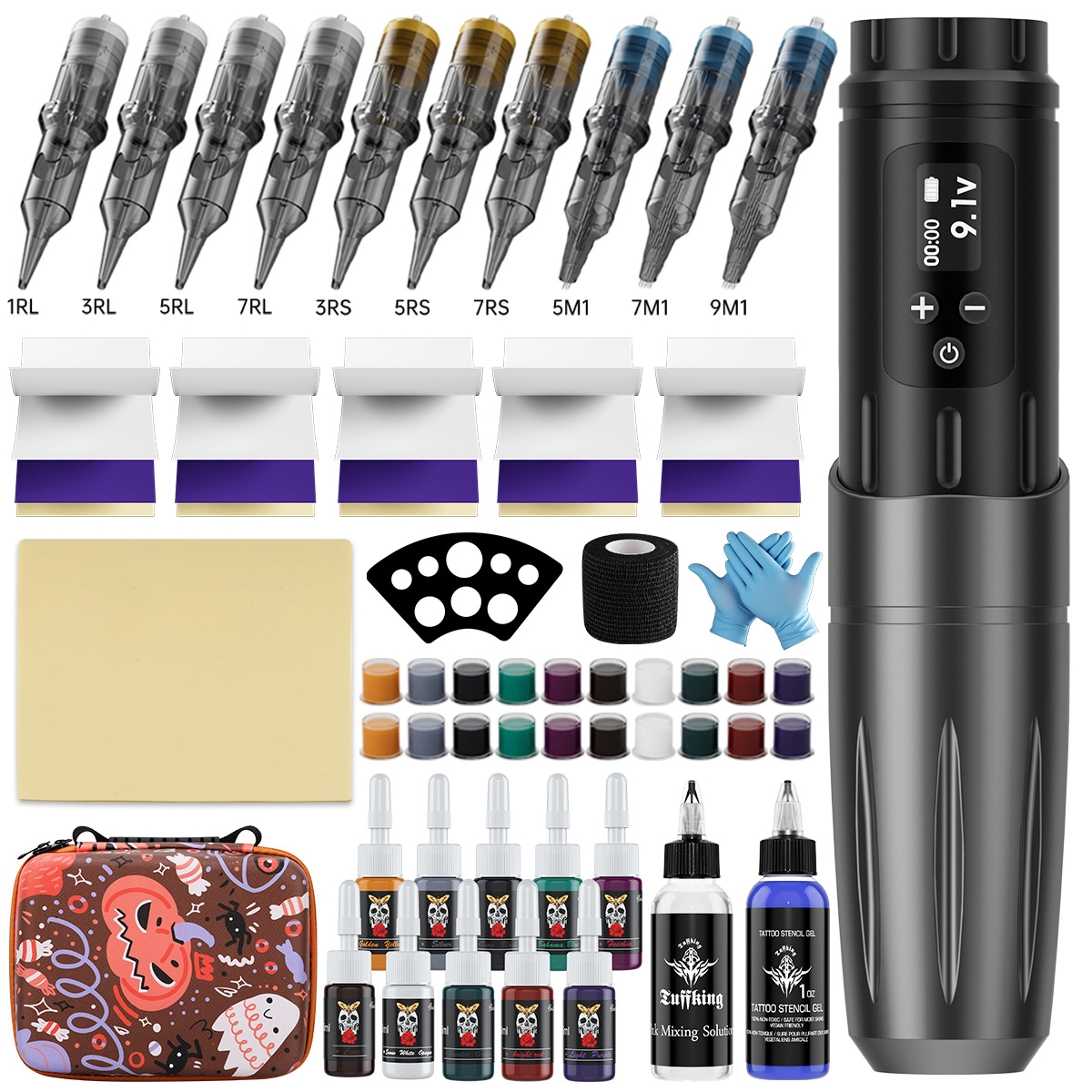 Tuffking Wireless tattoo PEN HD Display 1600 ma tattoo embroidery multifuncional tattoo Machine set