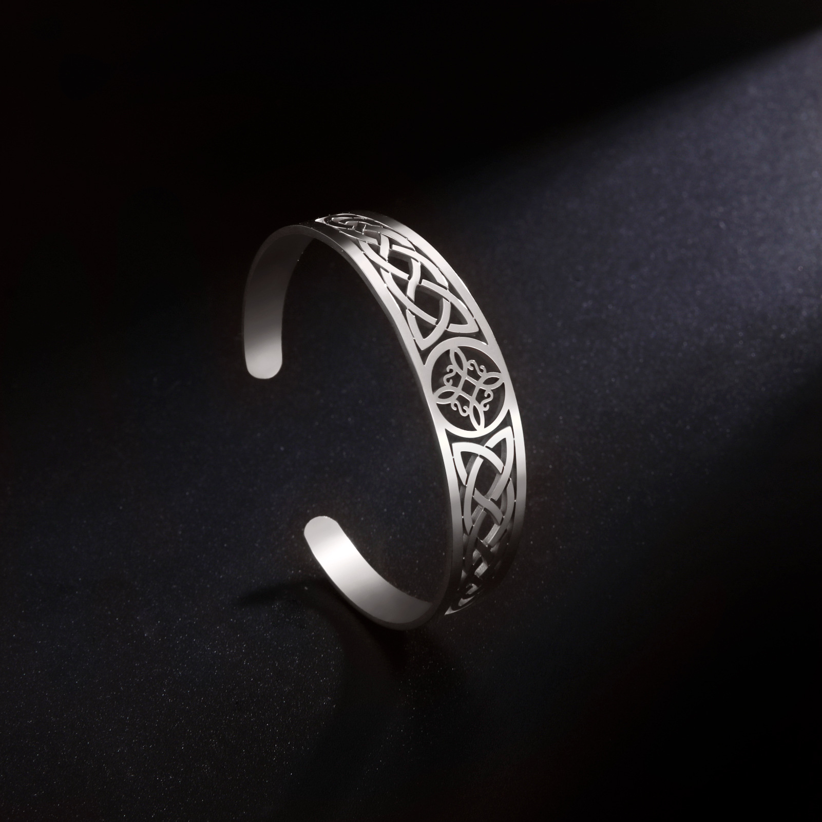 Plating Design Hip-Hop Retro Witches Knot 304 Stainless Steel Plating Men's Bangle Men Cuff & Bangle