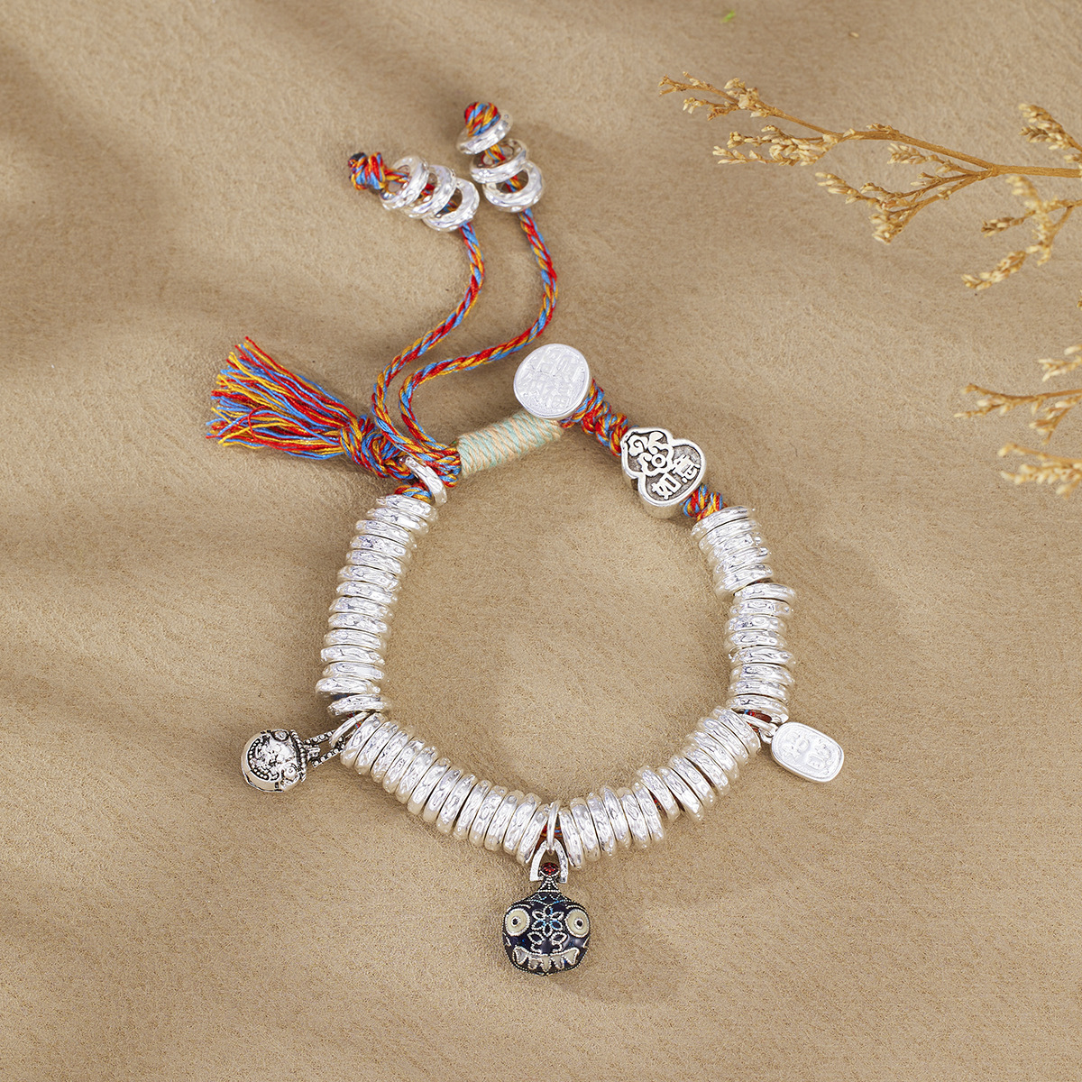 New Chinese Style Gold-Swallowing Beast Bracelet Handmade Woven Bracelet Good Luck Wealth-Attracting Unisex Universal Bracelet Niche Design