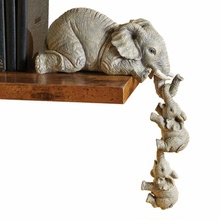 跨境亞馬遜大象小象擺件樹脂三聯象創意家居擺件庭院園藝三只象