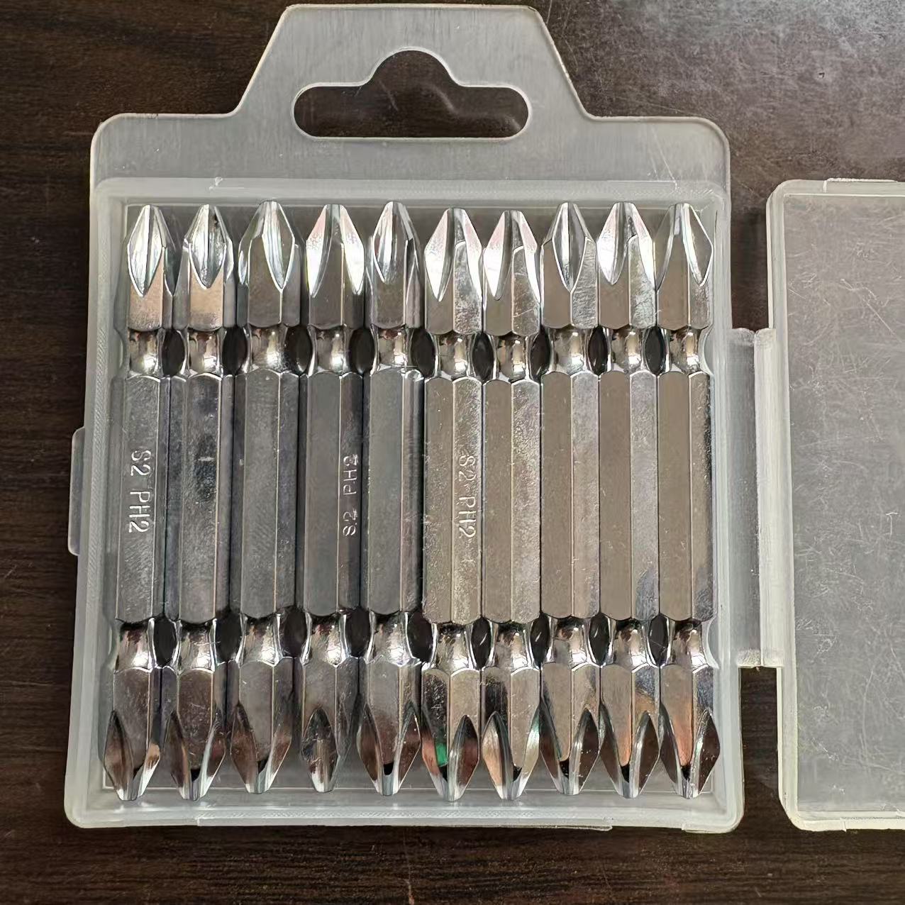 S2十字批头双头6.3MM系列65mm长镀镍双头旋具头组套