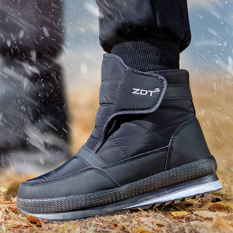 2026 Winter New Thickened Warm Couple's Cotton Shoes with Fleece Lining, Casual Short Boots for Men and Women, Large Size, Anti-Slip Snow Boots