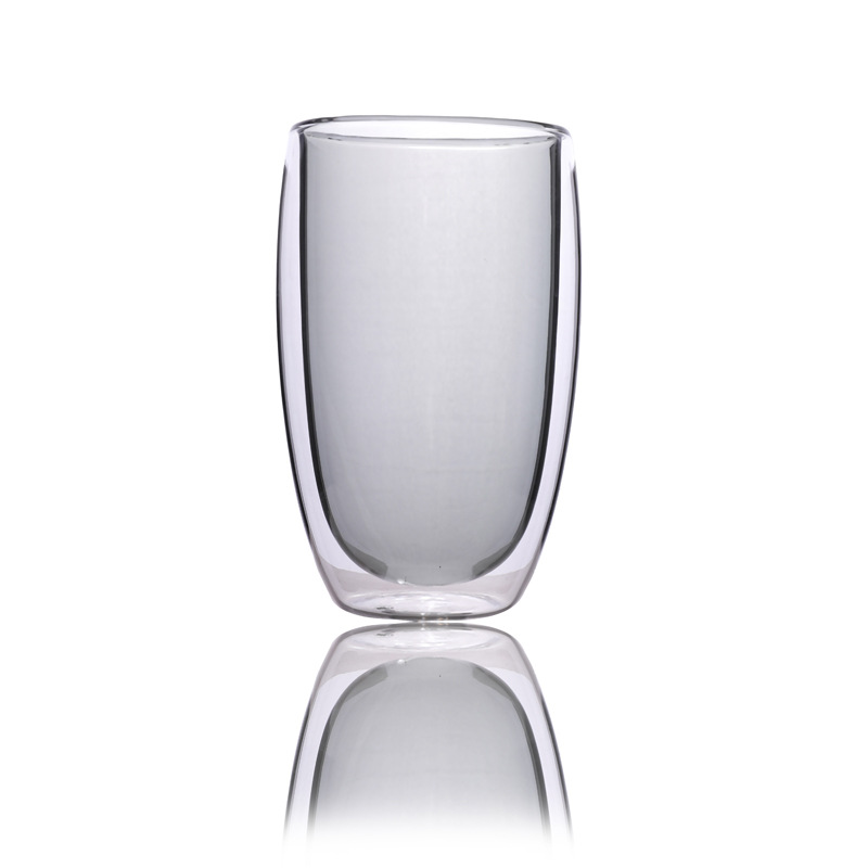 Copa de agua de vidrio color liner borosilicato vidrio taza de café casa creativa de doble capa taza personalizada