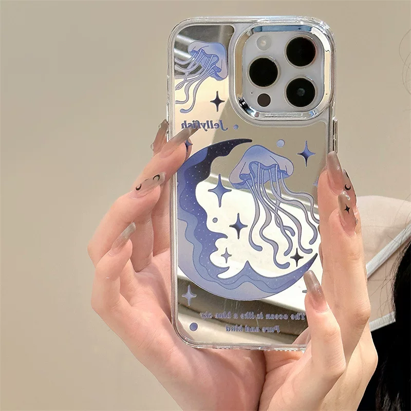 Телефонный чехол совместим с iPhone 16, чехол для телефона iPhone 15 Pro Max, зеркальный эффект, три-в-одном, защита от падения