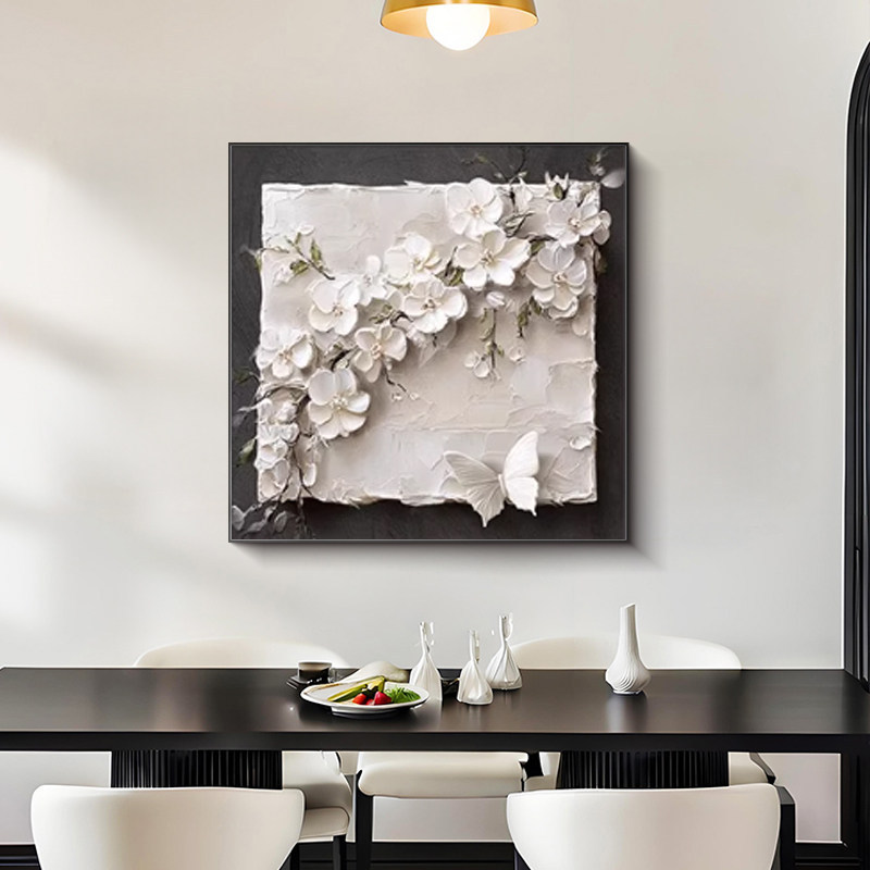 Blanco y negro gris abstracto decoración de comedor pintura moderna simple alta sensación de arte sala de estar colgar pintura pintura dormitorio pintura mural de mesa de comedor