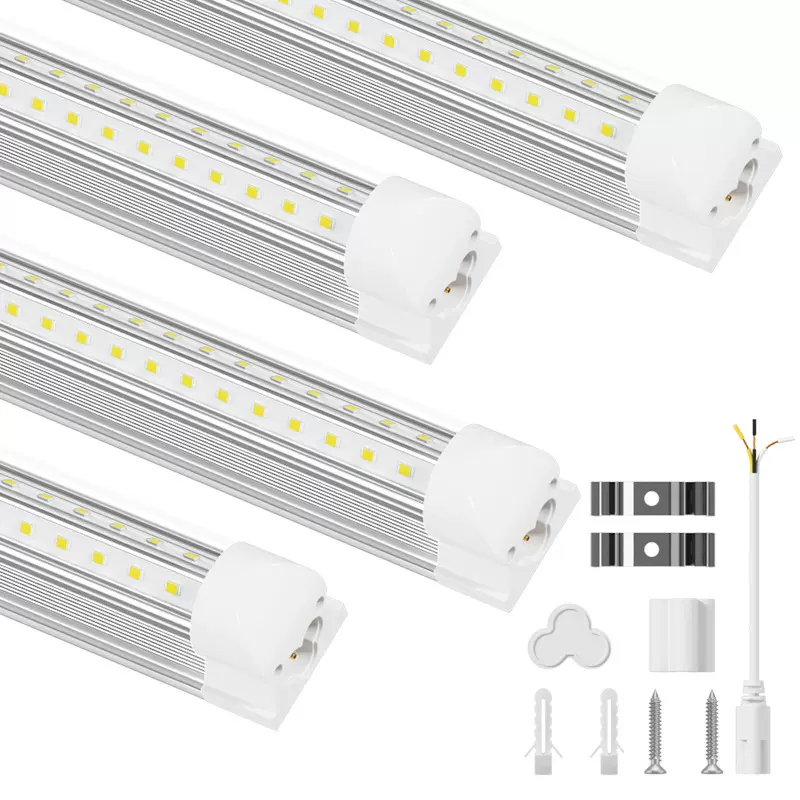 跨境T8一体铝塑LED灯管4FT带ETL认证V型灯管50W工业1.2米日光灯管