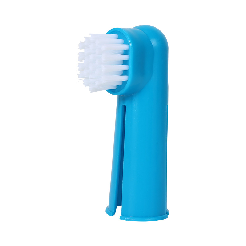 Inventario al por mayor mascotas dientes de limpieza de dedo cepillo de dientes de mango largo perros dientes orales cepillo de dedo cepillo de dientes fuente fábrica