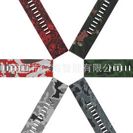 适用于佳明Garmin Fenix5 forerunner935快拆迷彩印花硅胶表带