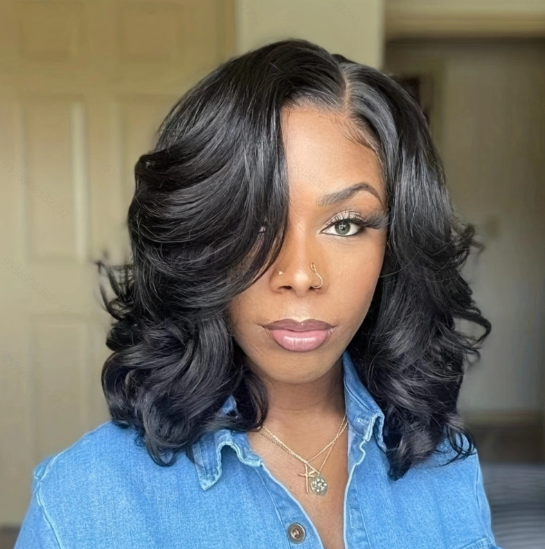 Foreign Trade European and American Wigs, Cross-Border Wavy Medium-Length Curly Wigs, Best-Selling Short Curly Natural Full Head Wigs in Africa