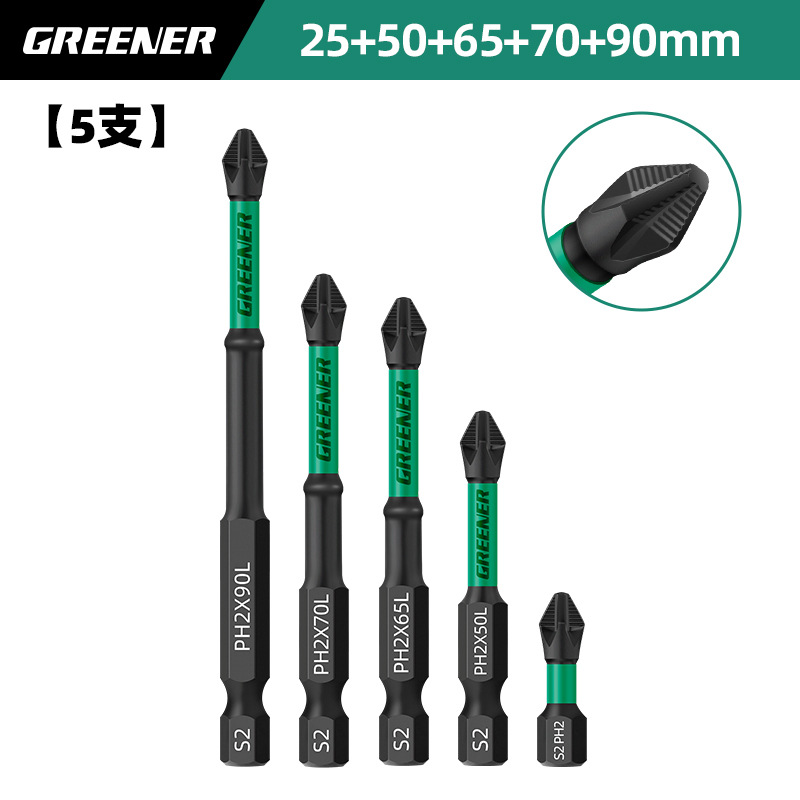 Lvlin cruzado fuerte magnetismo super duro destornillador eléctrico antideslizante perforador de mano destornillador de impacto de acero de tungsteno conjunto de pala