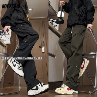 定制/HK9531冬季cleanfit高街潮流冲锋裤男女加绒嘻哈宽松美式直