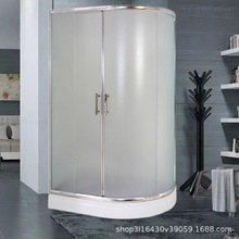 简易淋浴房高盆整体带浴缸L形隔断屏风钢化玻璃移门洗浴浴室沐浴