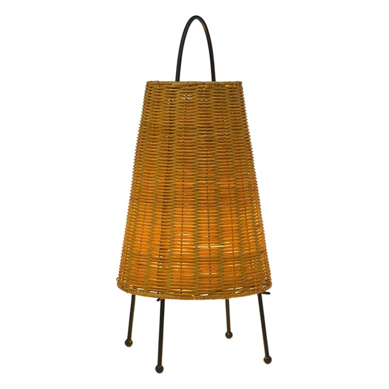 Estilo nórdico creativo lámpara de mesa salón dormitorio cama y desayuno tatami portátil ratán tejido Zen atmósfera decorativa lámpara de pie