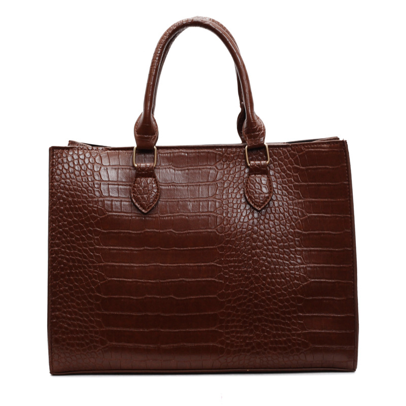 Moda de viaje de moda simple cocodrilo bolso de mano de primavera 2025 nuevo estilo de moda bolso de gran capacidad
