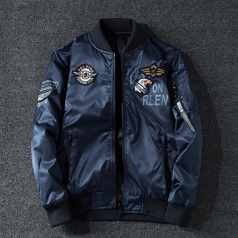 Double-sided | Large size flying suit jacket men's 2023 autumn and winter European and American style Air Force One Leisure coat foreign trade