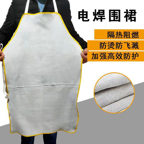 Pure sheepskin whole skin electric welding apron heat insulation waterproof anti-spark wear-resistant welder welding site protective work apron