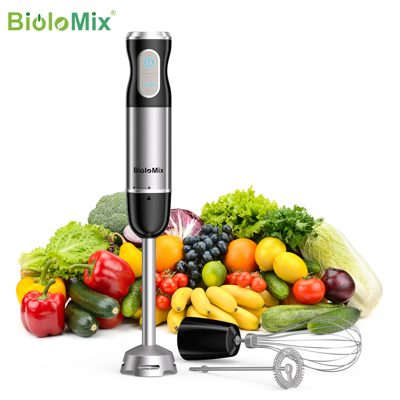 Batidora de Mano Multifuncional Transfronteriza, Tres en Uno, 1000W de Alta Potencia, Procesador de Alimentos, Batidora de Varilla, Homogeneizador
