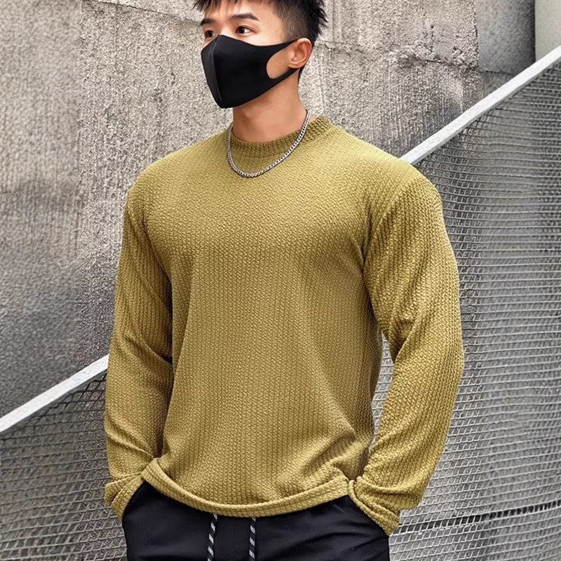 New Muscle Men's Fitness Crewneck Long Sleeve Trendy Anti-Wrinkle Breathable Sports Leisure Running Training Pullover Base Shirt New Muscle Men's Fitness Crewneck Long Sleeve Trendy Anti-Wrinkle Breathable Sports Leisure Running Training Pullover Base Shirt