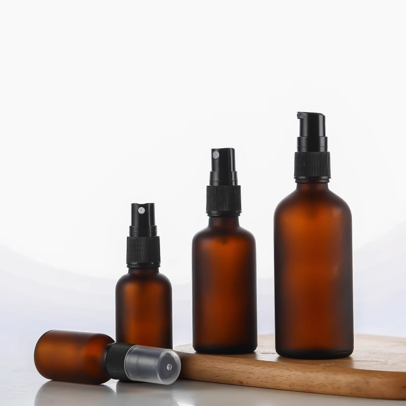 茶色避光玻璃喷雾瓶爽肤水喷瓶乳液按压瓶精油化妆品小样分装空瓶