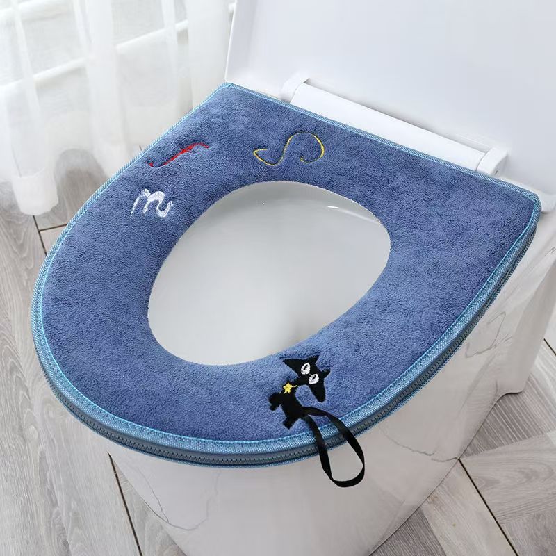 With zipper, blue