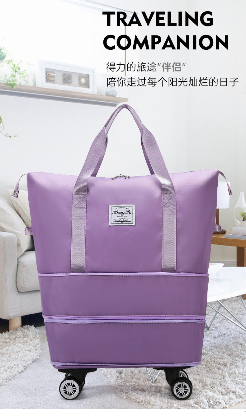Extra large capacity travel bag, security lock universal wheeled maternity bag, short distance business trip airplane bag storage bag