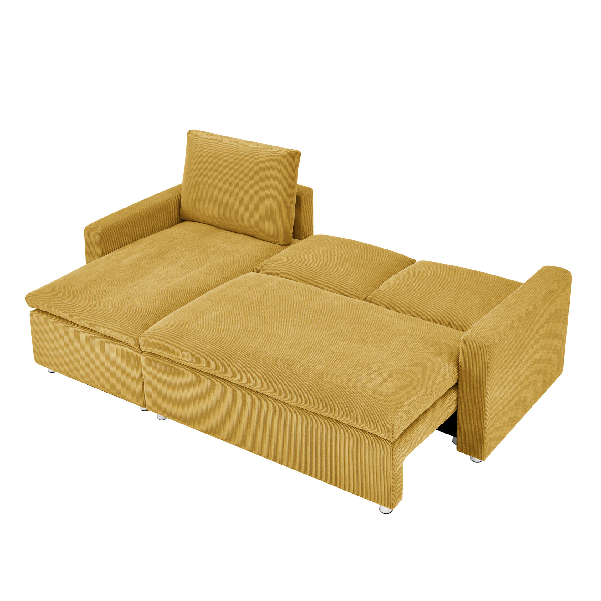 Cream Sands moderna mini sala de estar ultra ancha sentada profunda línea recta suave plum mat sofá de tela image 4