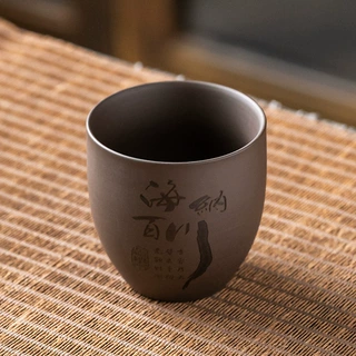 紫砂主人杯紫泥品茗杯大号茶几客人杯功夫茶具单人节日logo定企业