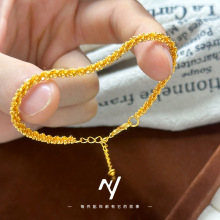 沙金网红款波光粼粼手链女轻奢小众设计感精致闺蜜毛毛虫手链保色