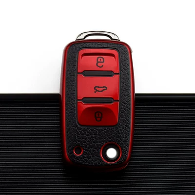 polo Tiguan Cool Santana – Car key bag - volkswagen-a-folding-3-key-vitality-red-single-shell