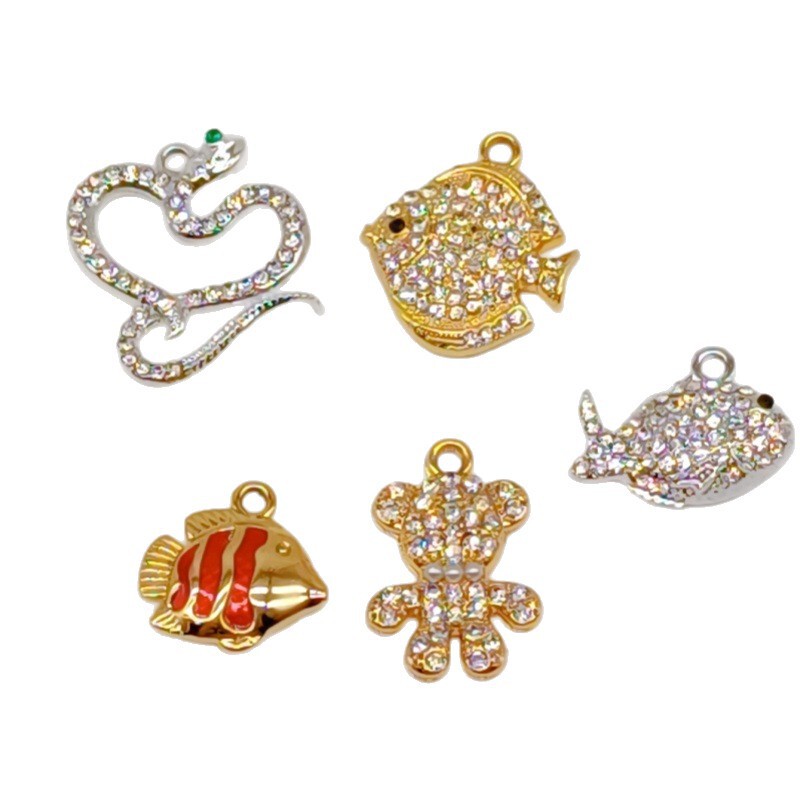 新しいオーシャンシリーズ合金ドリップオイルフィッシュロブスターヘビ形状マルチイヤリングネックレスブレスレットペンダントビーチジュエリー|undefined