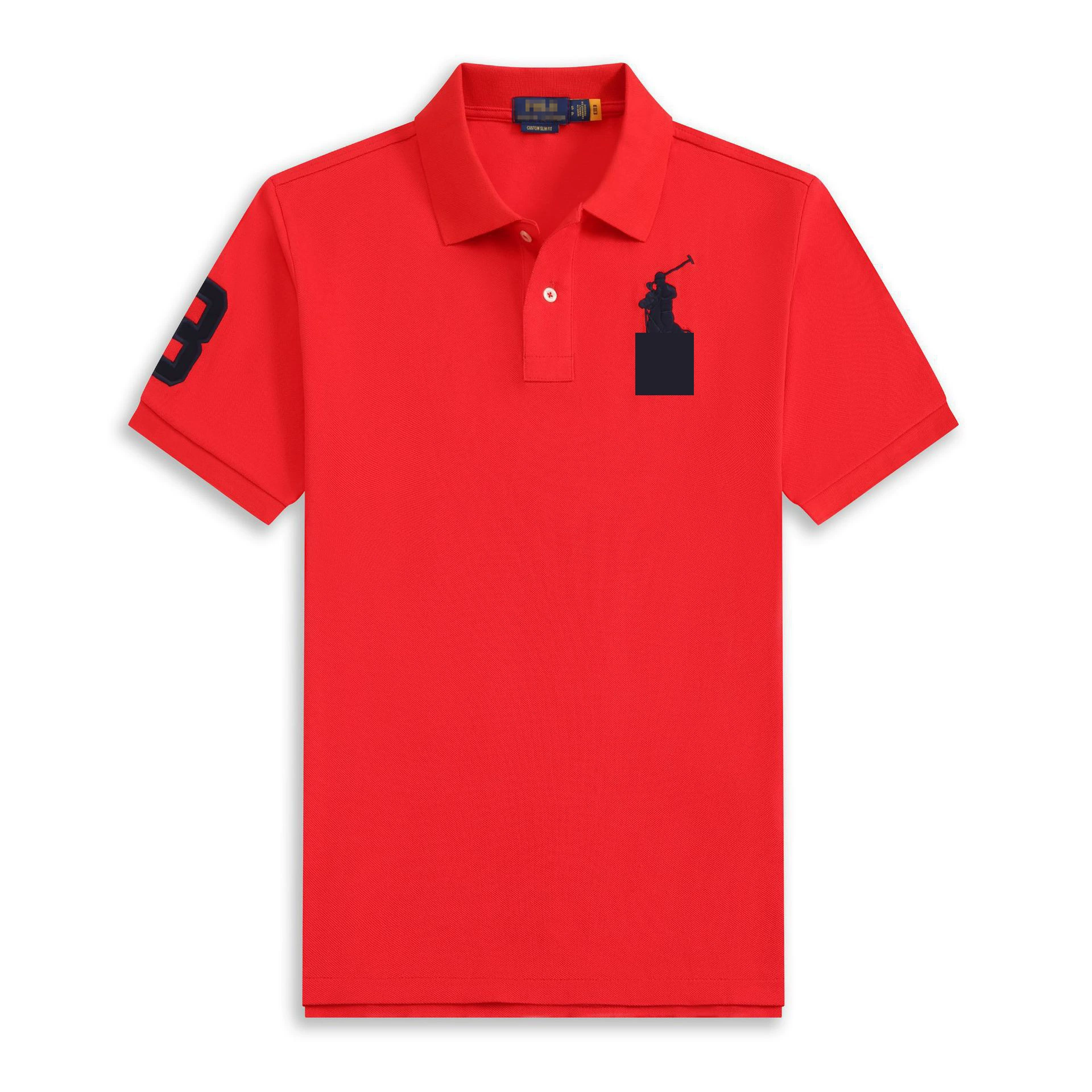 Поло футболка с коротким рукавом (POLO), вышивка, летний трикотаж, размеры XS–3XL