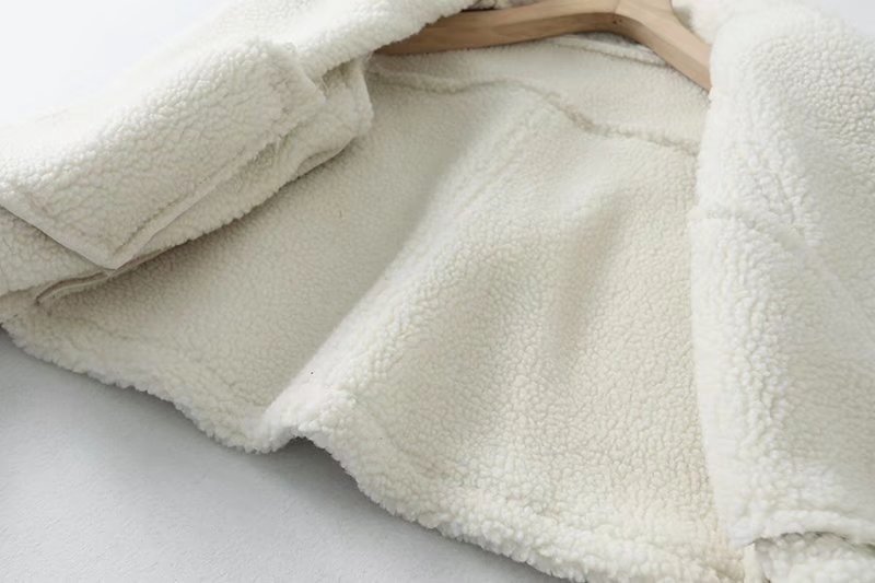 Y2K 2024 Fréijoer Hierscht Neit Produkt Dammemoud Street Style Casual Kuerzmantel mat Pelz a Lieder M2_voghion.com