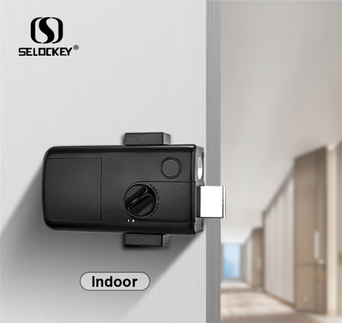 锁神免开孔防水指纹锁室外户外铁门不锈钢木门家用全自动智能锁