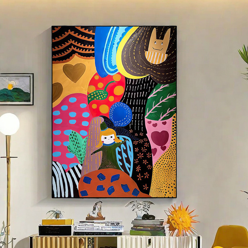装饰画挂画多巴胺客厅卧室餐厅玄关画酒店高颜值治愈油画|undefined