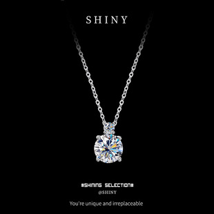 Cross-Border European and American Versatile Moissanite Necklace Fashion Year of the Snake S925 Silver Necklace Women's Sterling Silver Moissanite Pendant Versatile