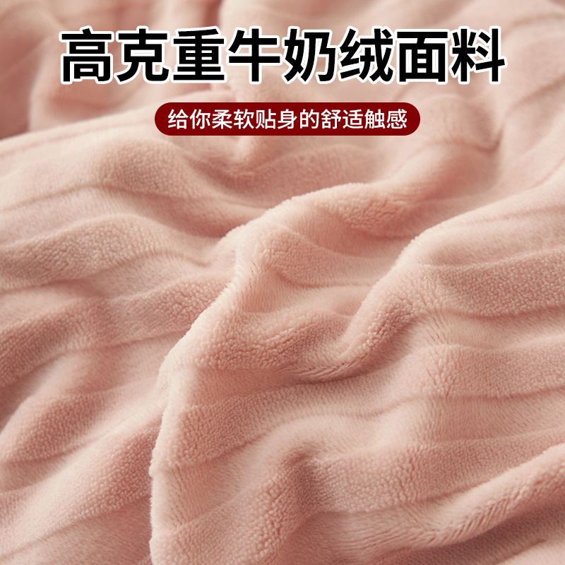 2025 nuevo tipo de cuatro piezas de seda de leche de invierno para bebés de seda cálida y gruesa sábanas de edredón de coral doble cara