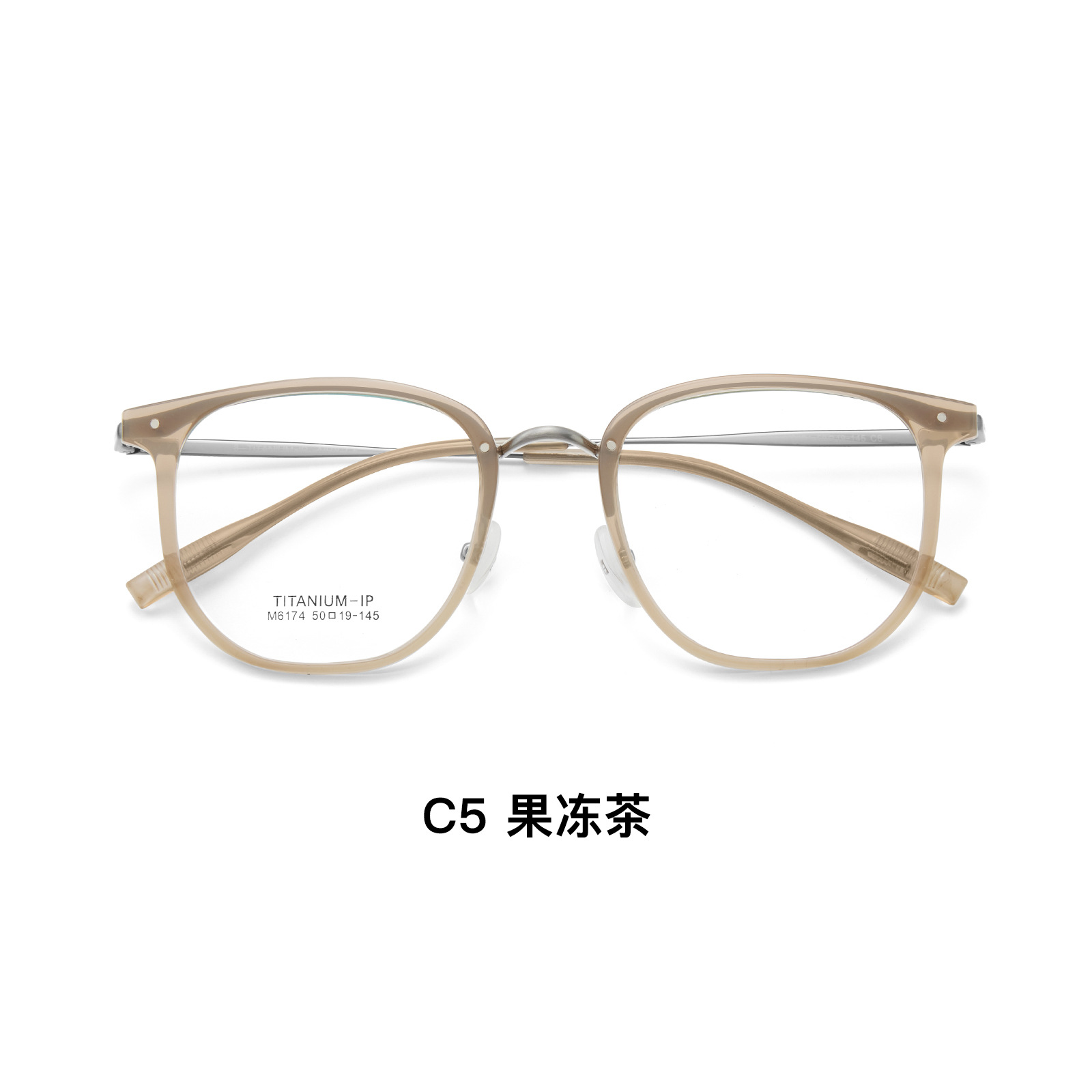 Mayorista progresivo marcos de gafas marrón de hoja roja red TR oro marco de gafas IP piernas de titanio sin sujetar la cara con marcos de grado